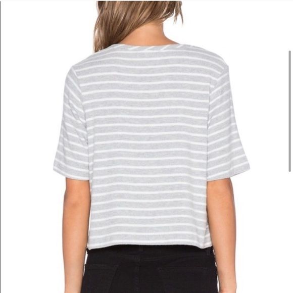 New Hye Park and Lune “olive” Striped Crop Top Tee Small - Picture 2 of 9